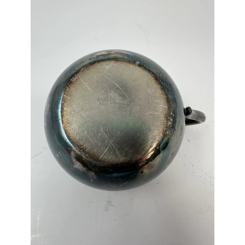 F.B. Rogers Silver Co. 1883 Silver on Copper Sugar Bowl and Creamer Set